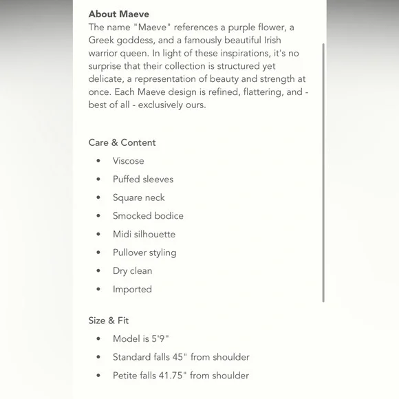 ✨ Anthropologie Cerie Smocked Midi Dress Sz M - Picture 10 of 10